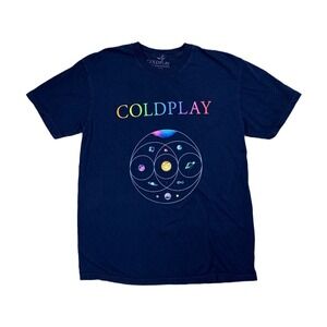 Coldplay Music of the Spheres Shirt Mens L Black 2025 Tour Graphic Tee Excellent